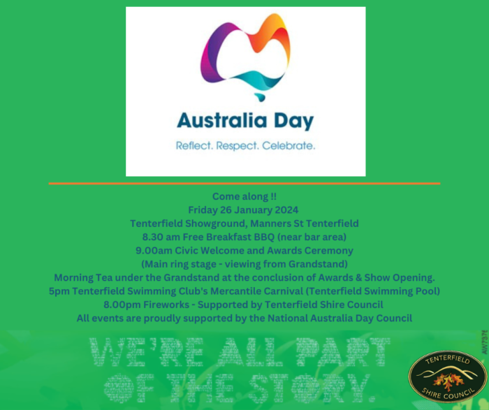 Australia Day 2024 Reflect. Respect. Celebrate! Tenterfield Shire Council